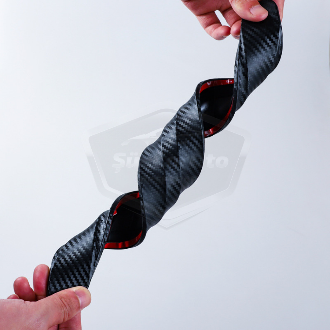 Protector de parachoques flexible 5D, tira protectora de parachoques, cinta suave, paquete de 2, carbono blanco