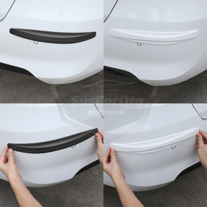 Protector de parachoques flexible 5D, tira protectora de parachoques, cinta suave, paquete de 2, carbono blanco