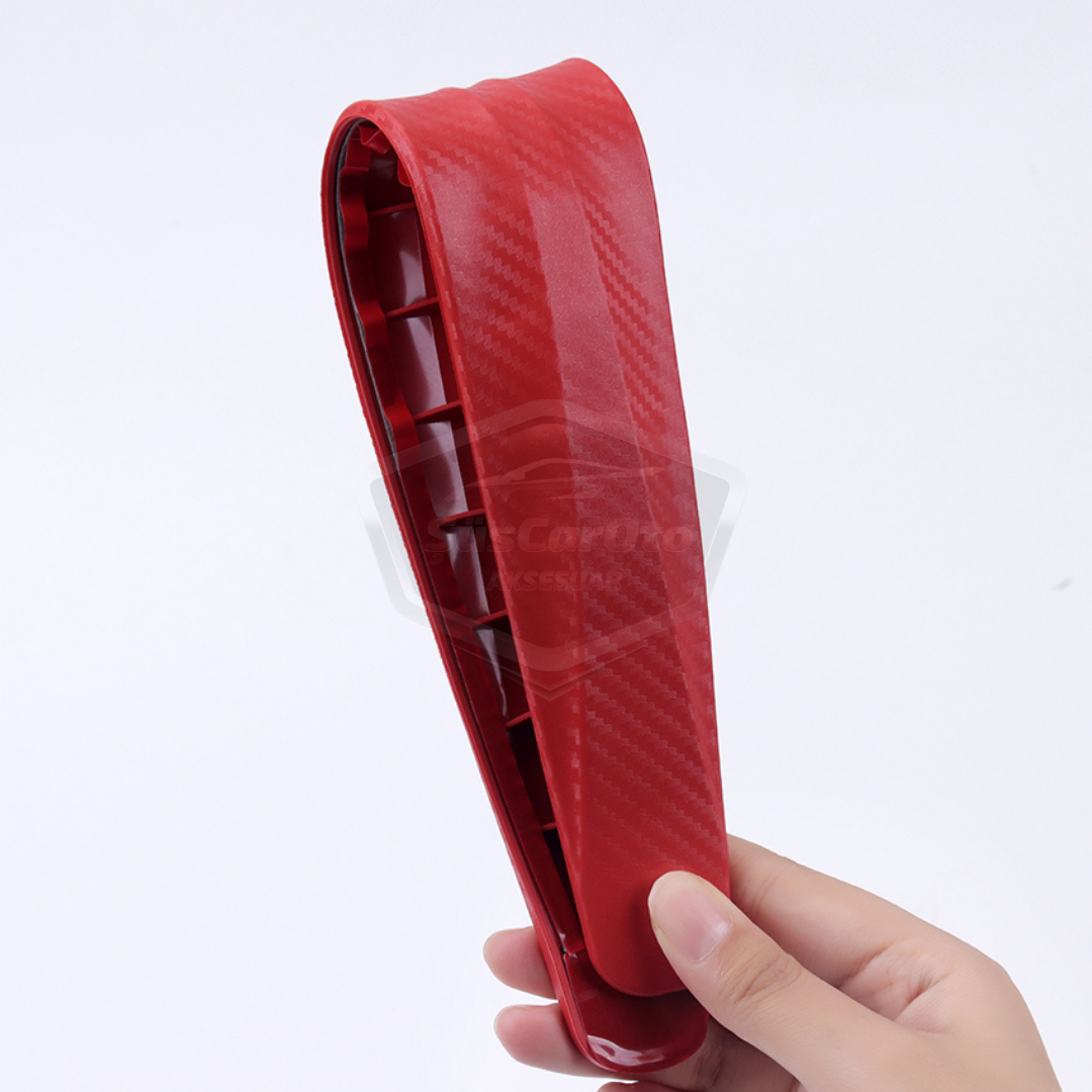 Banda de protección flexible 5D para paragolpes, tira protectora de paragolpes, cinta suave, paquete de 2, carbono rojo