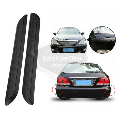 Protector de parachoques flexible 5D, tira protectora de parachoques, cinta suave, paquete de 2, negro, nuevo tipo