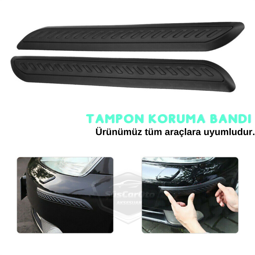 Protector de parachoques flexible 5D, tira protectora de parachoques, cinta suave, paquete de 2, negro, nuevo tipo