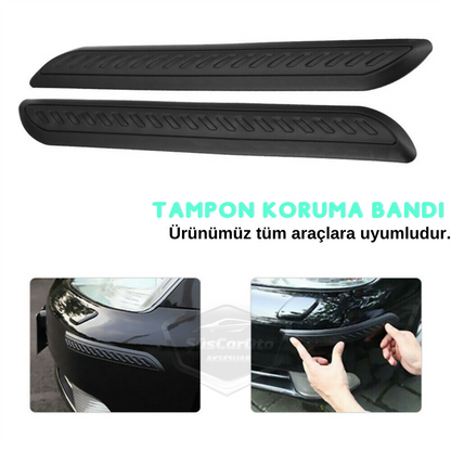 Protector de parachoques flexible 5D, tira protectora de parachoques, cinta suave, paquete de 2, negro, nuevo tipo