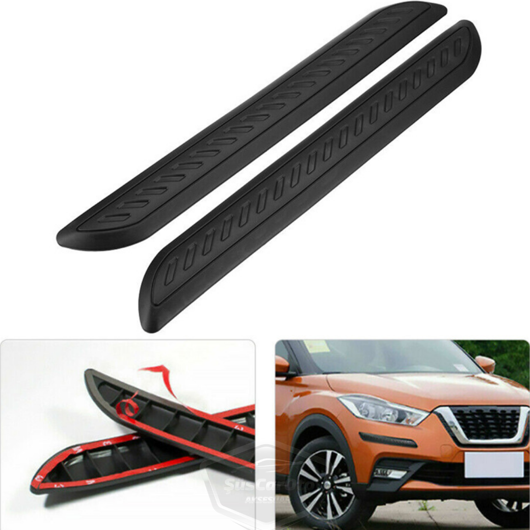 Protector de parachoques flexible 5D, tira protectora de parachoques, cinta suave, paquete de 2, negro, nuevo tipo