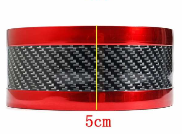 Protector de umbral de puerta de maletero de parachoques 5D, cinta adhesiva de fibra de carbono roja