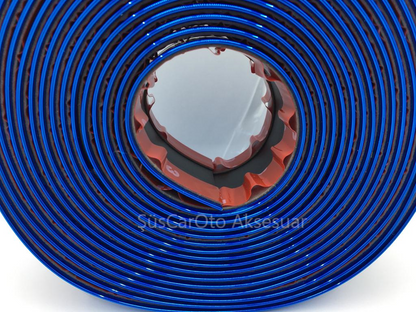 5D Protector Umbral Puerta Maletero Parachoques Cinta Azul Piano Negro 5 Metros