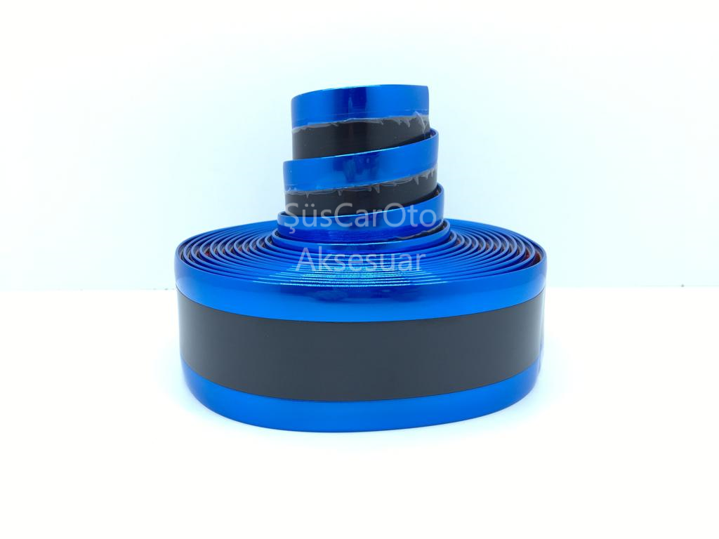 5D Protector Umbral Puerta Maletero Parachoques Cinta Azul Piano Negro 5 Metros