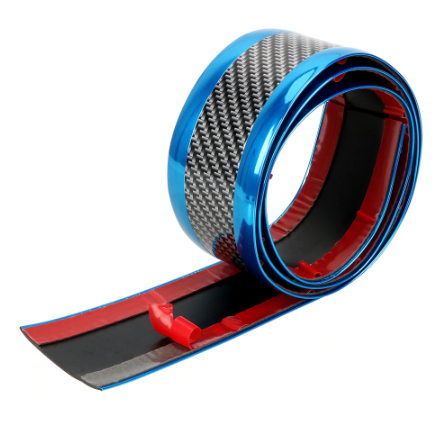 5D Parachoques Maletero Protector Umbral de Puerta Tira de Umbral Azul Carbono