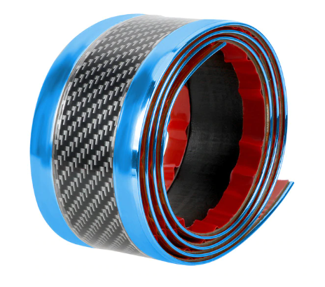5D Parachoques Maletero Protector Umbral de Puerta Tira de Umbral Azul Carbono