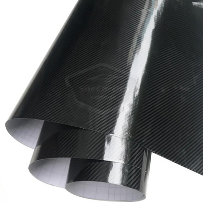 Película de fibra de carbono ultrabrillante 5D de 30 x 100 cm con canales de aire, adhesiva, para portátil, teléfono móvil, coche, multiusos, gelatina, negra ONK241