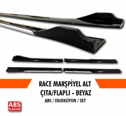 Faldón Universal para Paragolpes, Negro Piano, con Aletas, Cuchilla Blanca