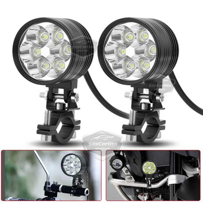 6 leds blancos antiniebla 3 modos vehículo moto todoterreno ATV carretilla elevadora lámpara LED proyector de metal para trabajo todoterreno, 2 unidades, 12/24 V