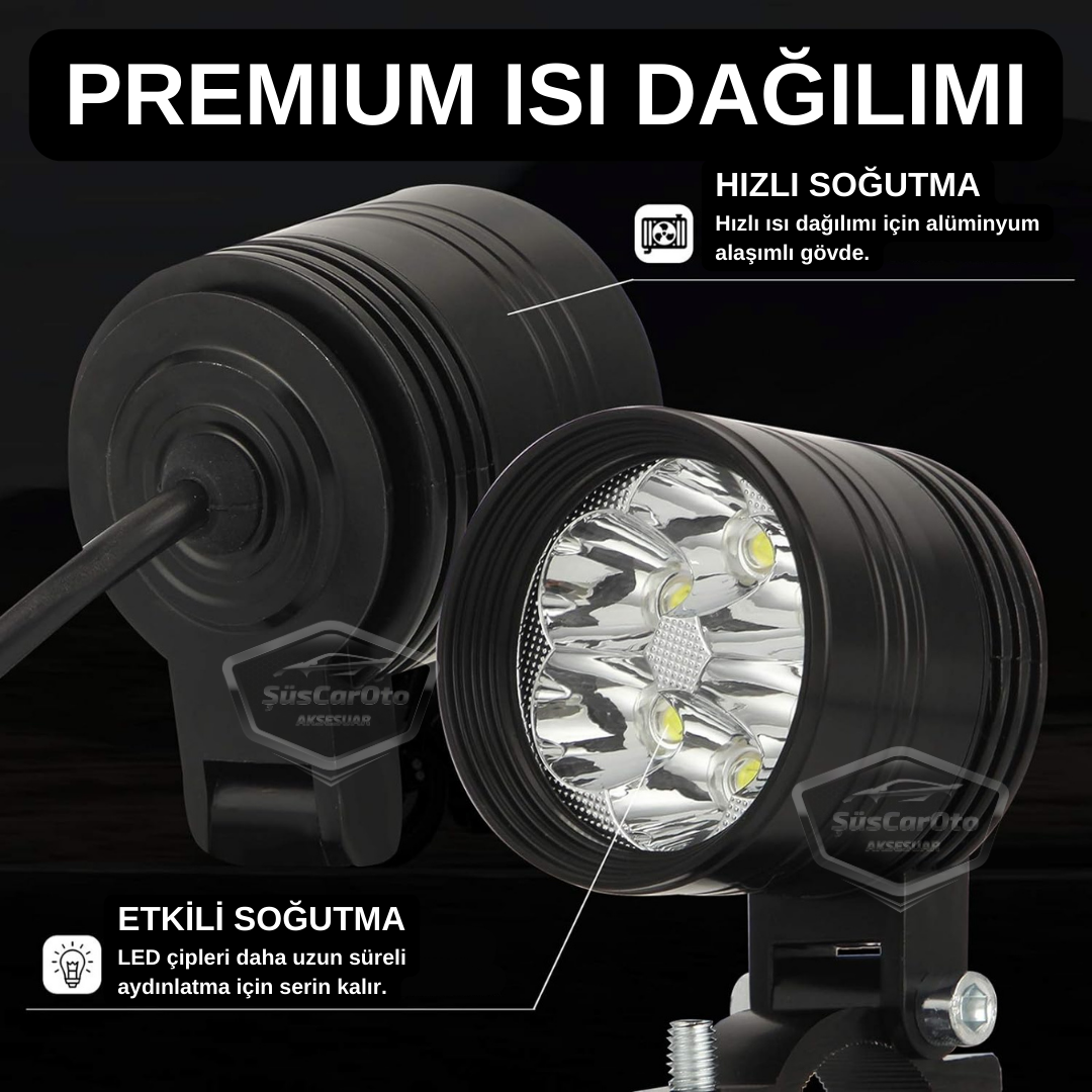 6 leds blancos antiniebla 3 modos vehículo moto todoterreno ATV carretilla elevadora lámpara LED proyector de metal para trabajo todoterreno, 2 unidades, 12/24 V