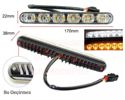 DRL LED diurnas con lente, 6 LED, intermitente dinámico secuencial, 2 unidades