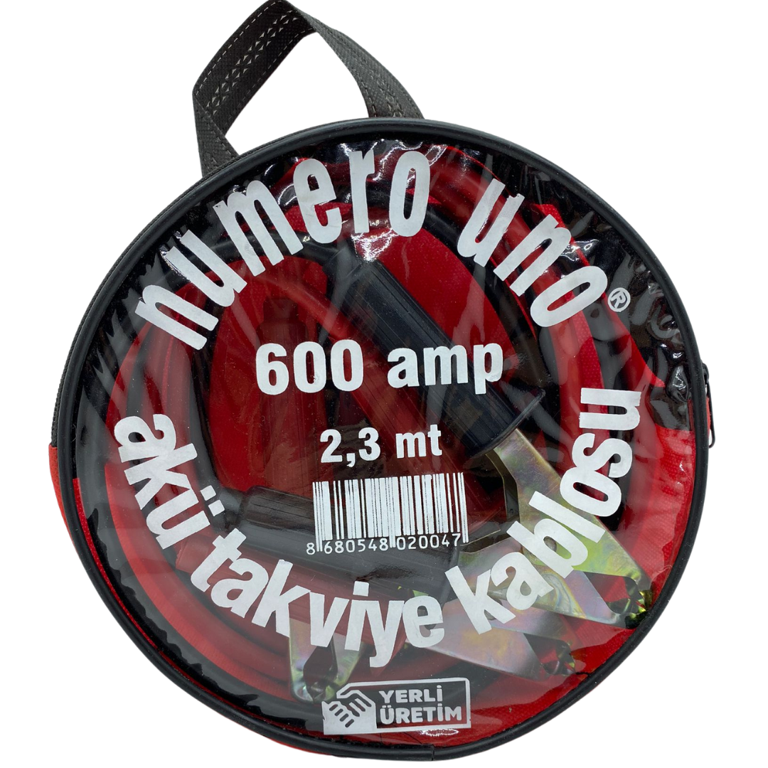Cable de arranque de batería de 600 amperios con bolsa de transporte, 2,3 metros