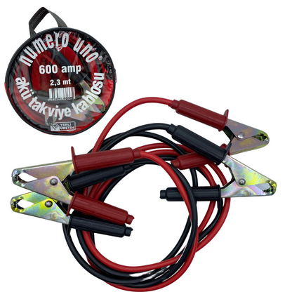 Cable de arranque de batería de 600 amperios con bolsa de transporte, 2,3 metros