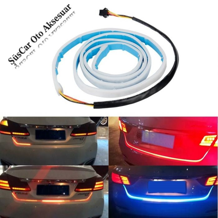 LED deslizable bajo el maletero, 7 colores, multifunción, resistente al agua, 120 cm