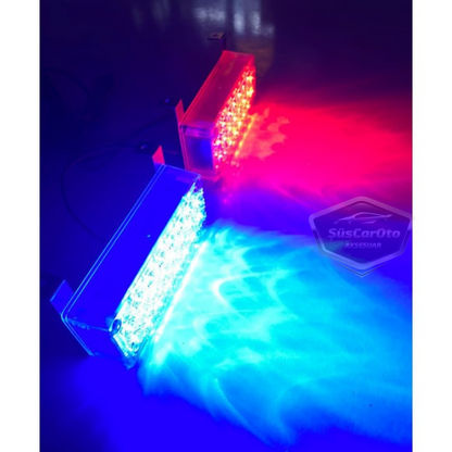 96 LED, 3 modos, luz estroboscópica para rejilla interior, luz estroboscópica para rejilla, rojo, azul, 48x2, lámpara LED, luz de policía intermitente, 12V