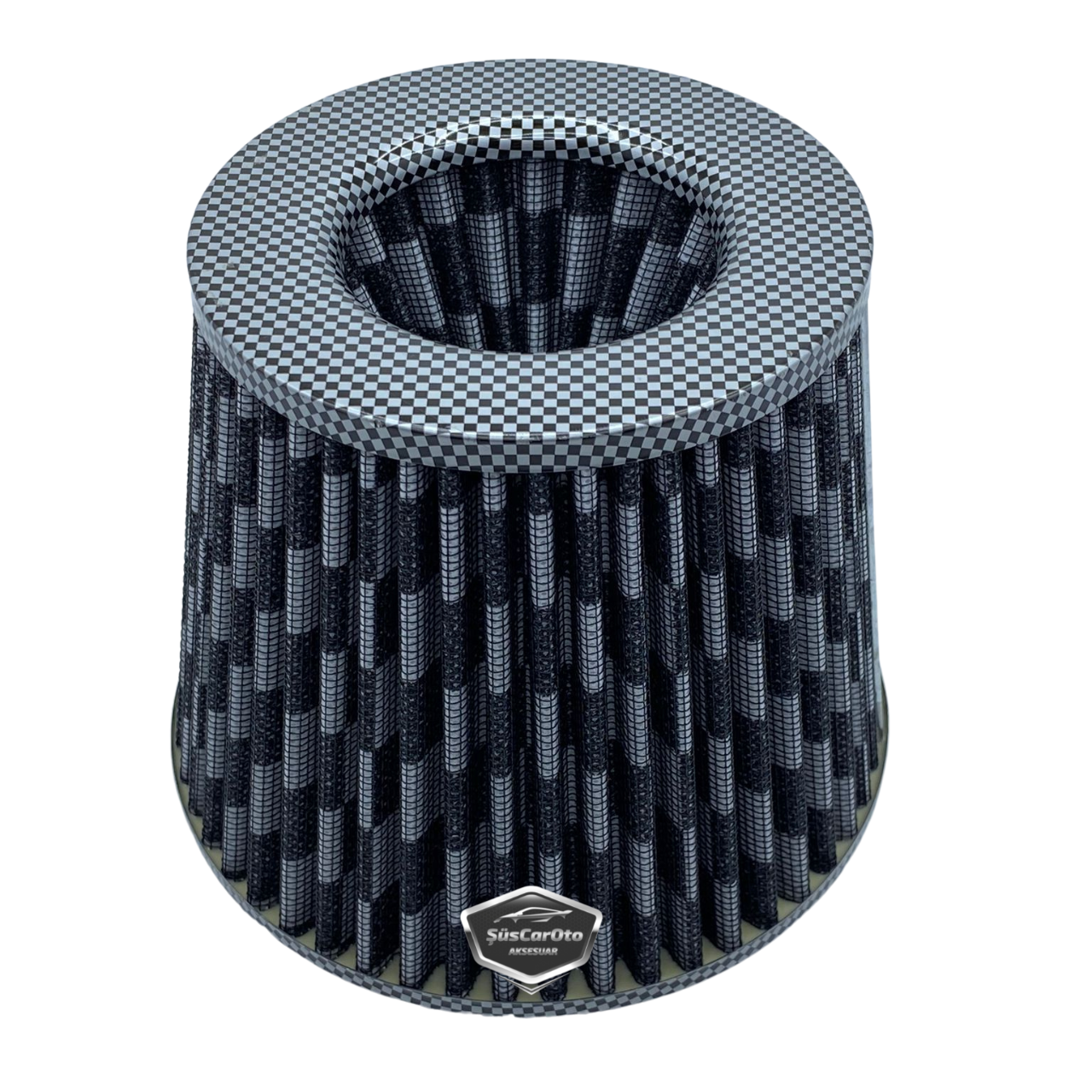 Carub - Filtro de aire abierto de rendimiento y sonido, +6 CV, tipo abierto, carbono, 76 mm