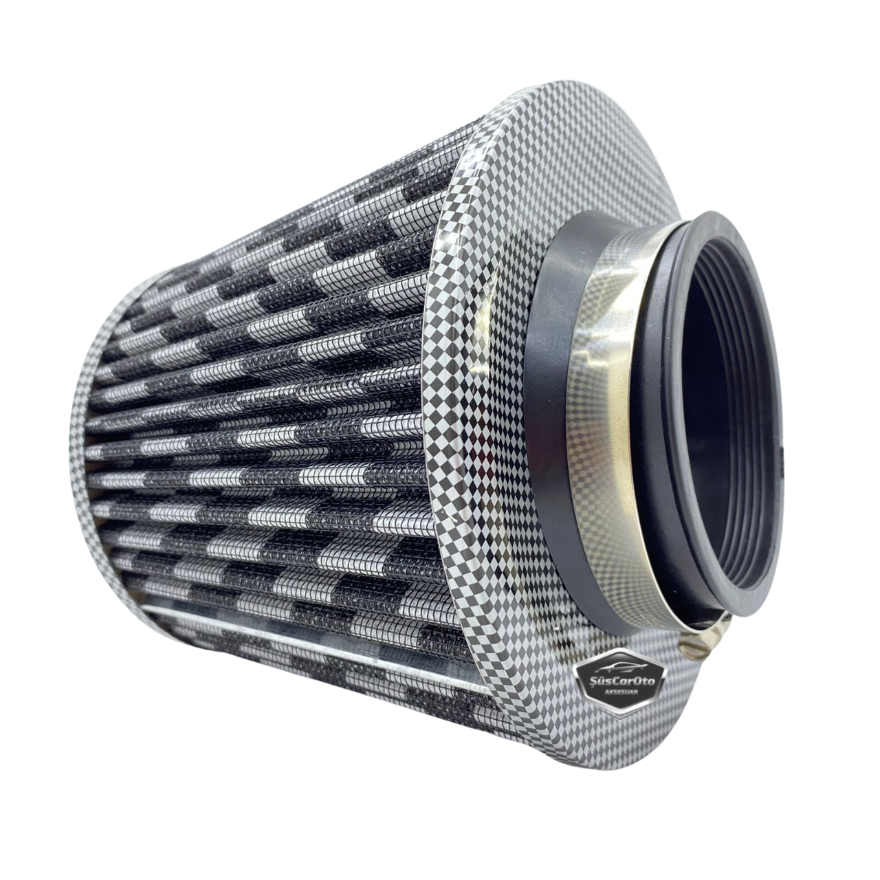 Carub - Filtro de aire abierto de rendimiento y sonido, +6 CV, tipo abierto, carbono, 76 mm