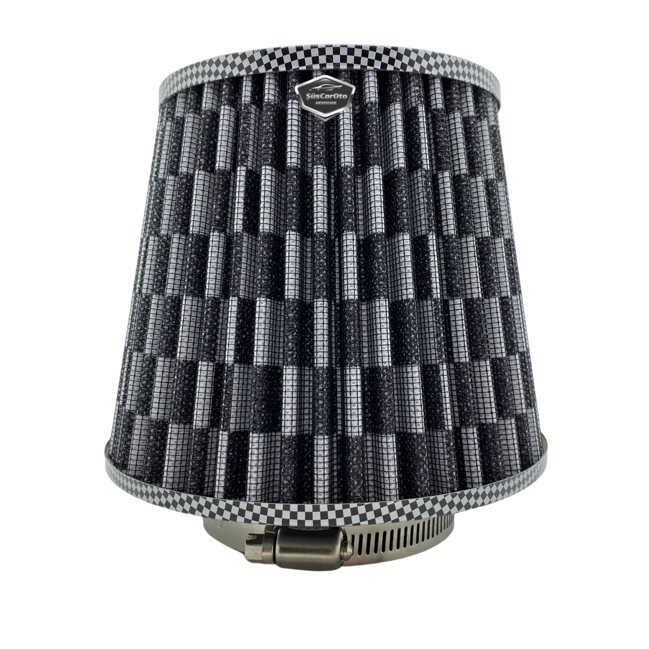 Carub - Filtro de aire abierto de rendimiento y sonido, +6 CV, tipo abierto, carbono, 76 mm