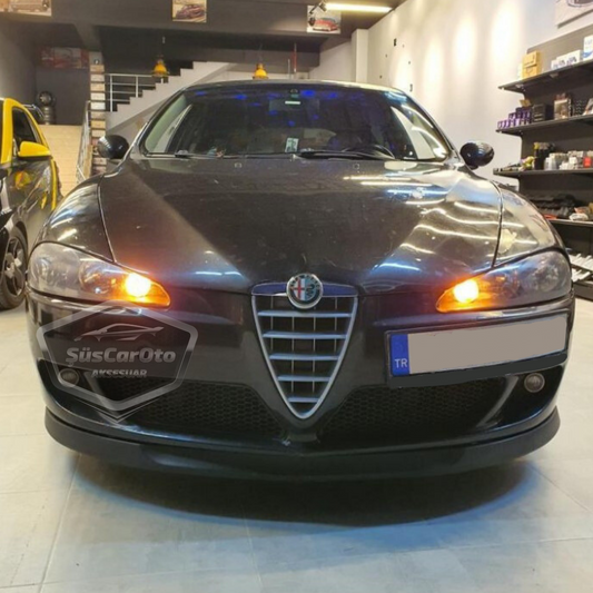 Alfa Romeo 147 Compatible Labio Delantero Flexible Universal Astra H Lip, 2 Piezas, Spoiler Bajo Parachoques, Guardabarros, Añadido Delantero