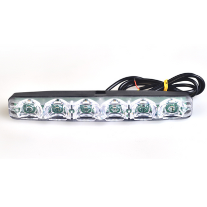 Luz diurna de 6 LED con intermitente secuencial DRL Lámpara LED diurna 18W Impermeable Ámbar Blanco