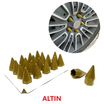Kit de 20 tapas de tuerca de bala puntiagudas con herramienta de extracción de 17 mm-19 mm DORADO