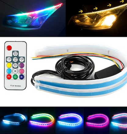 LED diurno con animación de inicio, control remoto, 8 colores de sombra y señal deslizante superior