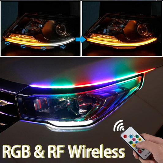 LED diurno con animación de inicio, control remoto, 8 colores de sombra y señal deslizante superior