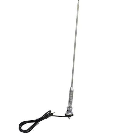 Antena de guardabarros cromada niquelada empotrable universal PMX con resorte extensible