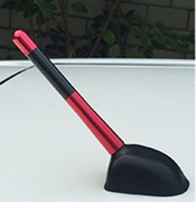 Antena de coche, diseño de carbono, barra deportiva, antena de radio de metal, roja