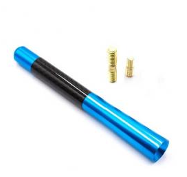 Antena de coche, estilo deportivo, de carbono, de metal, para radio, color azul