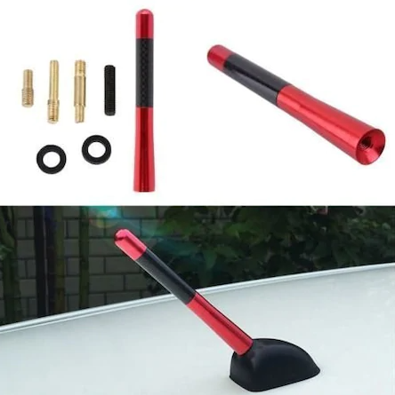 Antena de coche, estilo deportivo, de carbono, de metal, para radio, color azul