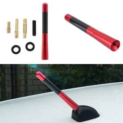 Antena de coche, estilo deportivo, de carbono, de metal, para radio, color azul