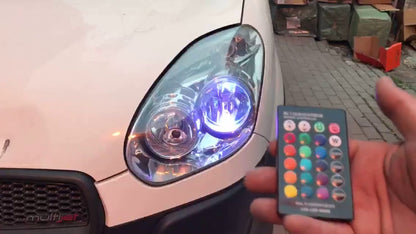 Luz estroboscópica RGB de 16 LED para coche, bombilla con mando a distancia, luz de estacionamiento estroboscópica