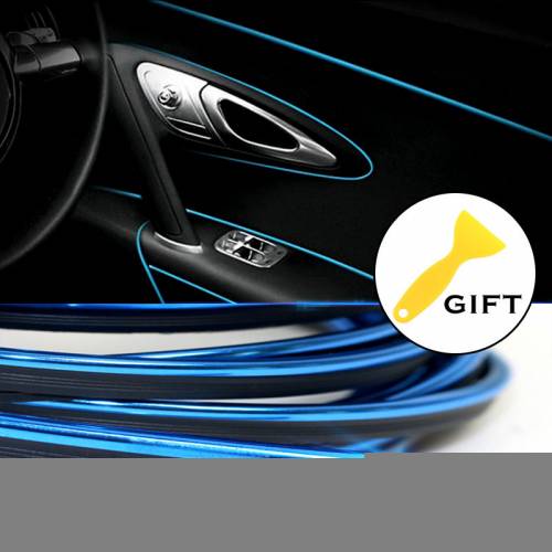 Tira de luz azul decorativa para salpicadero de coche de 5 m con pestaña de ajuste y accesorios.