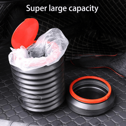 Bote de Basura Plegable Tipo Acordeón para Coche con Tapa, Cenicero Portátil, Papelera para Coche, Organizador Automotriz, Mini Caja de Almacenamiento Funcional, Negro