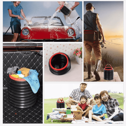 Bote de Basura Plegable Tipo Acordeón para Coche con Tapa, Cenicero Portátil, Papelera para Coche, Organizador Automotriz, Mini Caja de Almacenamiento Funcional, Negro