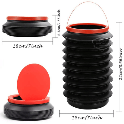 Bote de Basura Plegable Tipo Acordeón para Coche con Tapa, Cenicero Portátil, Papelera para Coche, Organizador Automotriz, Mini Caja de Almacenamiento Funcional, Negro