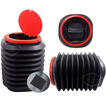 Bote de Basura Plegable Tipo Acordeón para Coche con Tapa, Cenicero Portátil, Papelera para Coche, Organizador Automotriz, Mini Caja de Almacenamiento Funcional, Negro