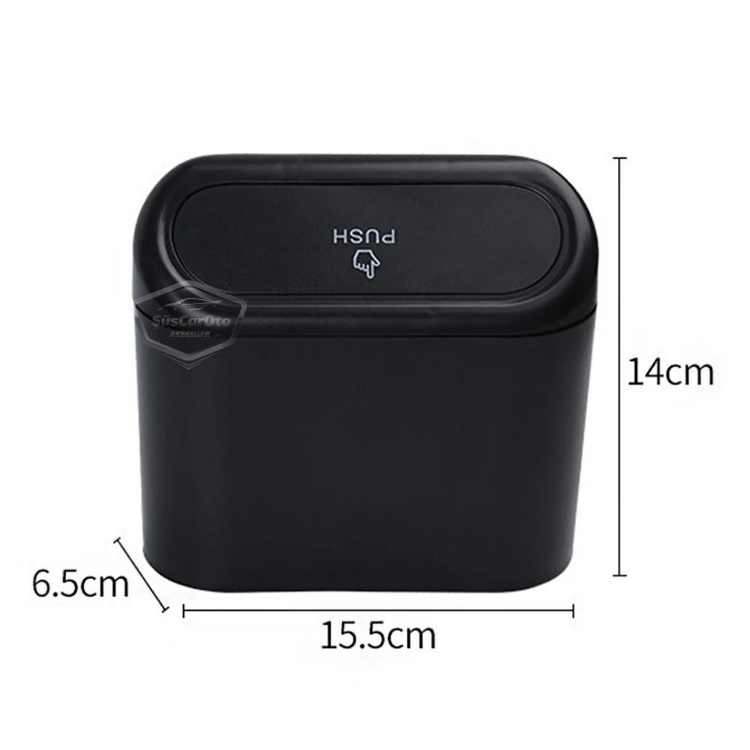 Bote de basura para coche con tapa, cenicero portátil, cubo de basura para coche, organizador de coche, caja de almacenamiento funcional mini, organizador negro