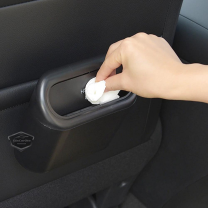 Bote de basura para coche con tapa, cenicero portátil, cubo de basura para coche, organizador de coche, caja de almacenamiento funcional mini, organizador negro