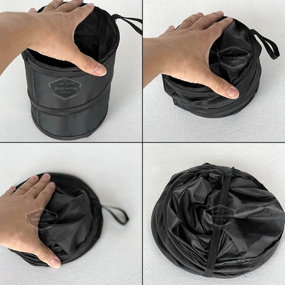 Cubo de basura plegable para coche, cenicero portátil, papelera, organizador de coche, mini caja de almacenamiento funcional, organizador negro