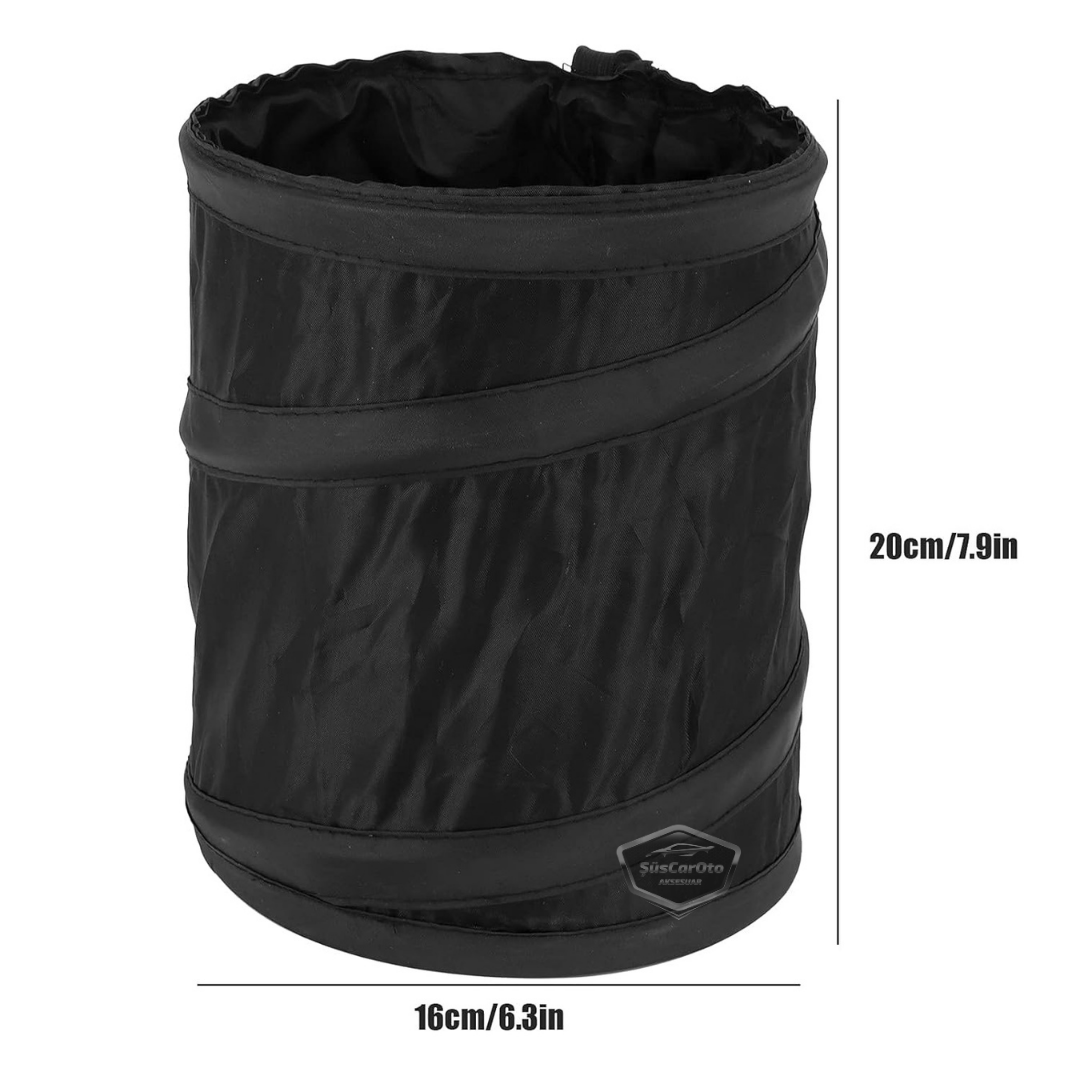Cubo de basura plegable para coche, cenicero portátil, papelera, organizador de coche, mini caja de almacenamiento funcional, organizador negro