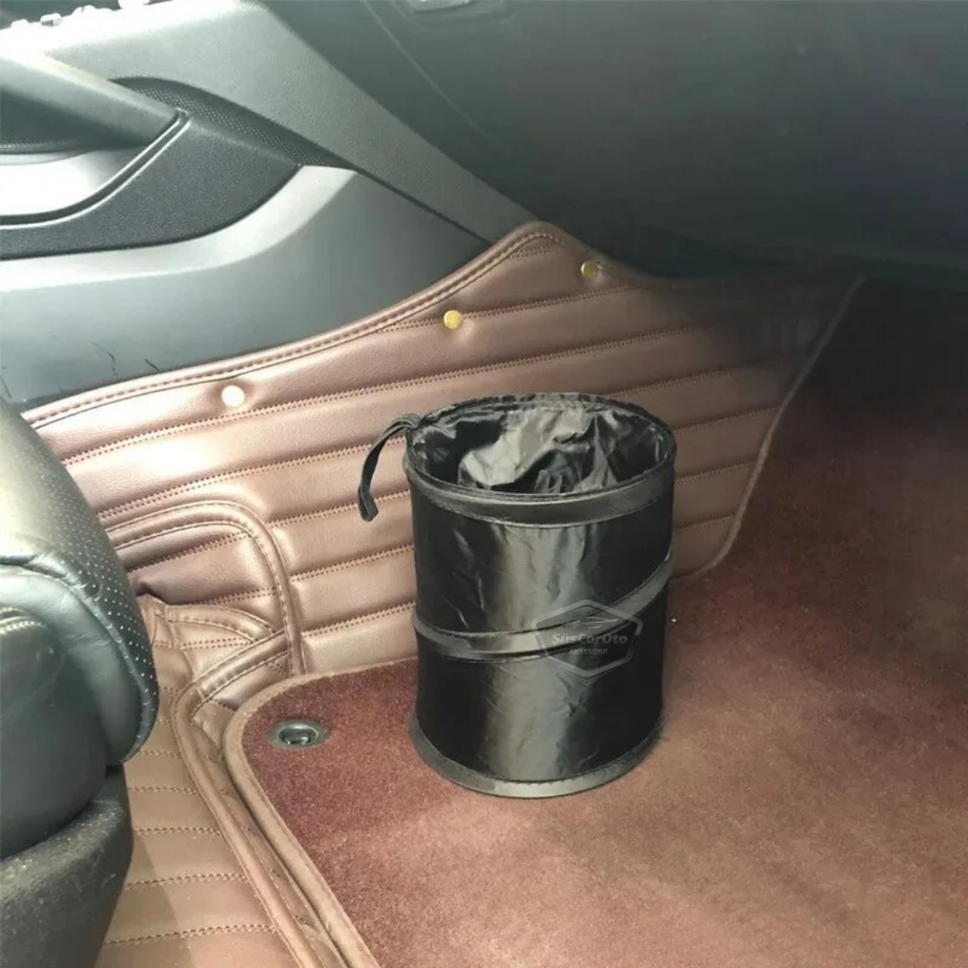 Cubo de basura plegable para coche, cenicero portátil, papelera, organizador de coche, mini caja de almacenamiento funcional, organizador negro