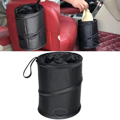 Cubo de basura plegable para coche, cenicero portátil, papelera, organizador de coche, mini caja de almacenamiento funcional, organizador negro