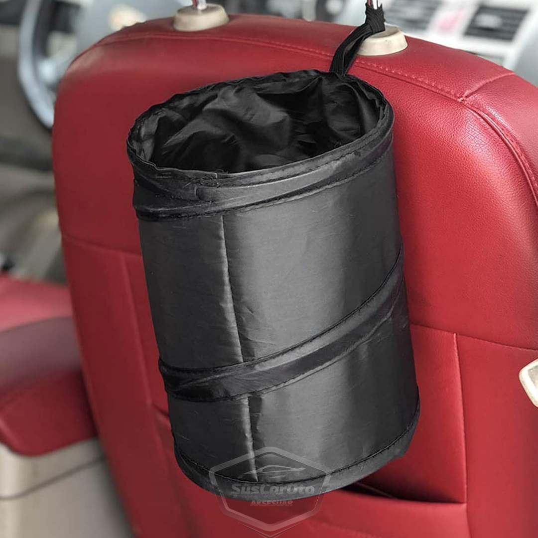 Cubo de basura plegable para coche, cenicero portátil, papelera, organizador de coche, mini caja de almacenamiento funcional, organizador negro