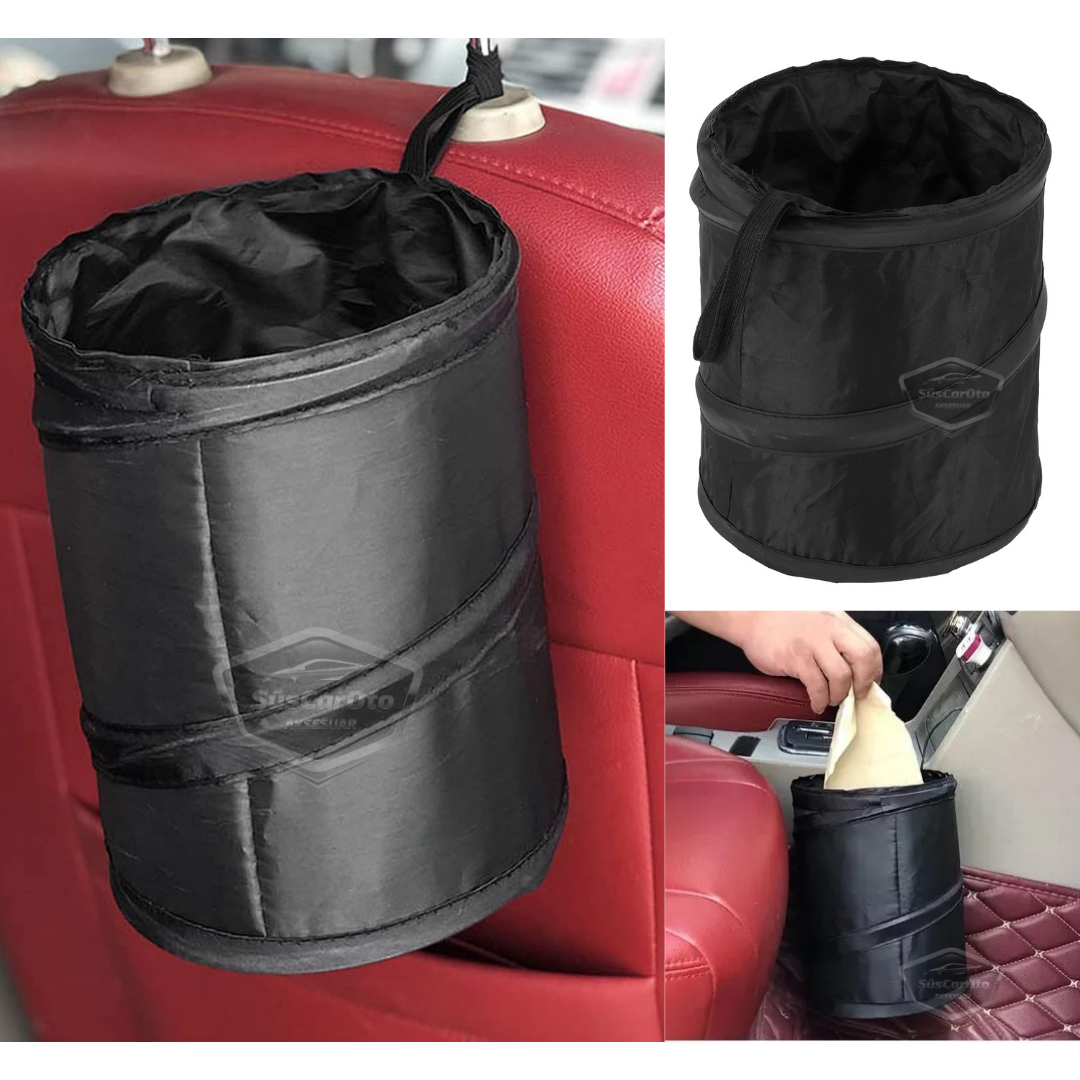 Cubo de basura plegable para coche, cenicero portátil, papelera, organizador de coche, mini caja de almacenamiento funcional, organizador negro