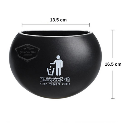 Cenicero portátil para coche, cubo de basura para coche, organizador de coche, mini caja de almacenamiento funcional, redondo, negro ONK125