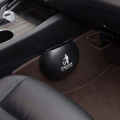 Cenicero portátil para coche, cubo de basura para coche, organizador de coche, mini caja de almacenamiento funcional, redondo, negro ONK125